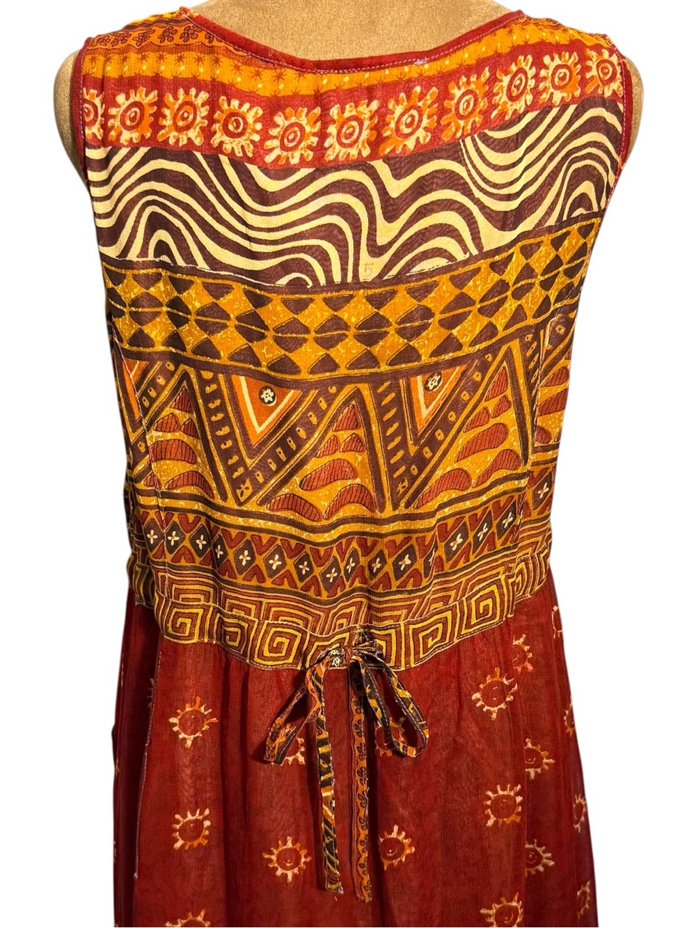 René Derhy Boho 100% Viscose Vintage Maxi Dress Whimsical Festival Vintage Med - Picture 6 of 11